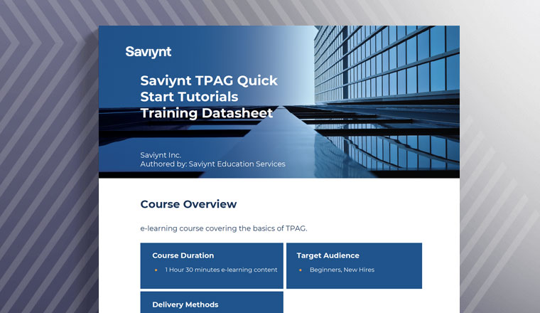 Saviynt Training Datasheet